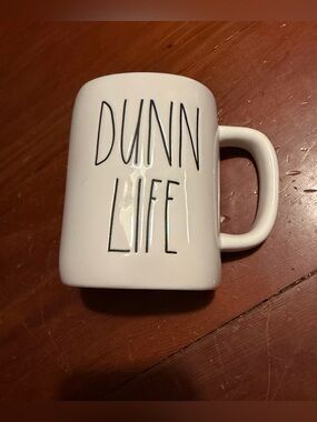Rae Dunn White Mug with Black Lettering - DUNN LIFE